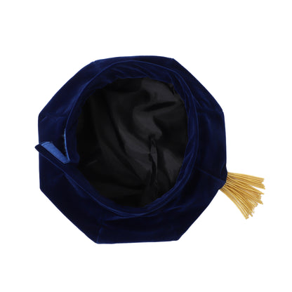 Newrara Deluxe Doctoral 8-Sided Tam Velvet Graduation Cap with Gold Tassel