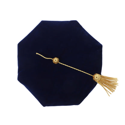 Newrara Deluxe Doctoral 8-Sided Tam Velvet Graduation Cap with Gold Tassel