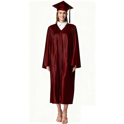 Newrara Shiny Adult/Teen Unisex Graduation Gown and Cap set with Tassel