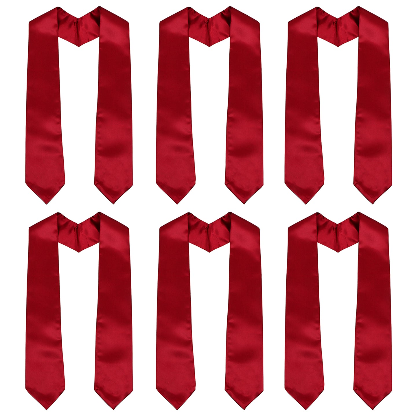 Newrara 6-pieces Unisex Adults Plain Graduation Stoles 60''/72''