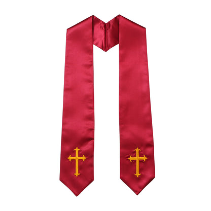 Newrara Traditional Church Choir Stole with Embroidered Cross 60''