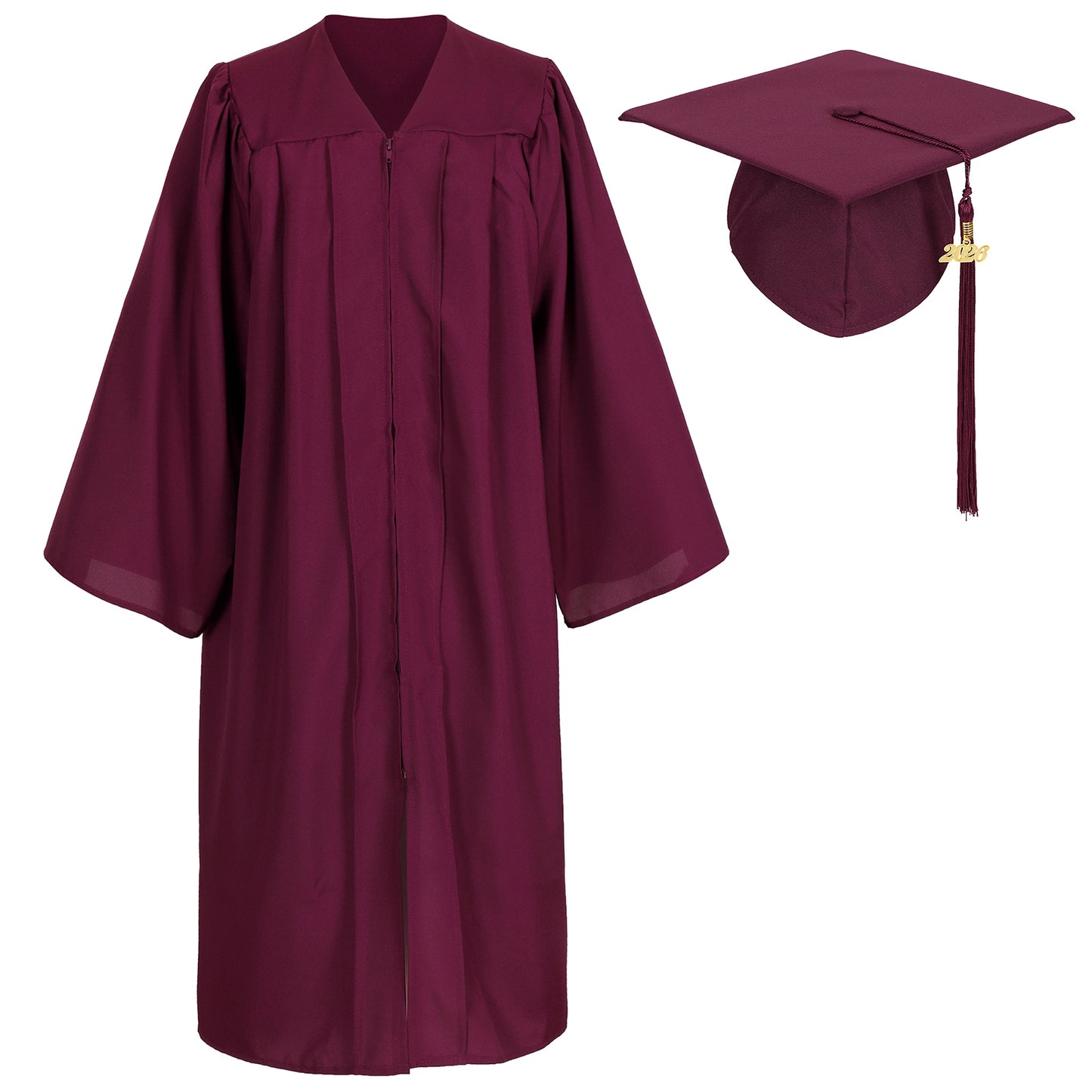 Newrara Matte Adult/Teen Unisex Graduation Gown and Cap set with Tassel