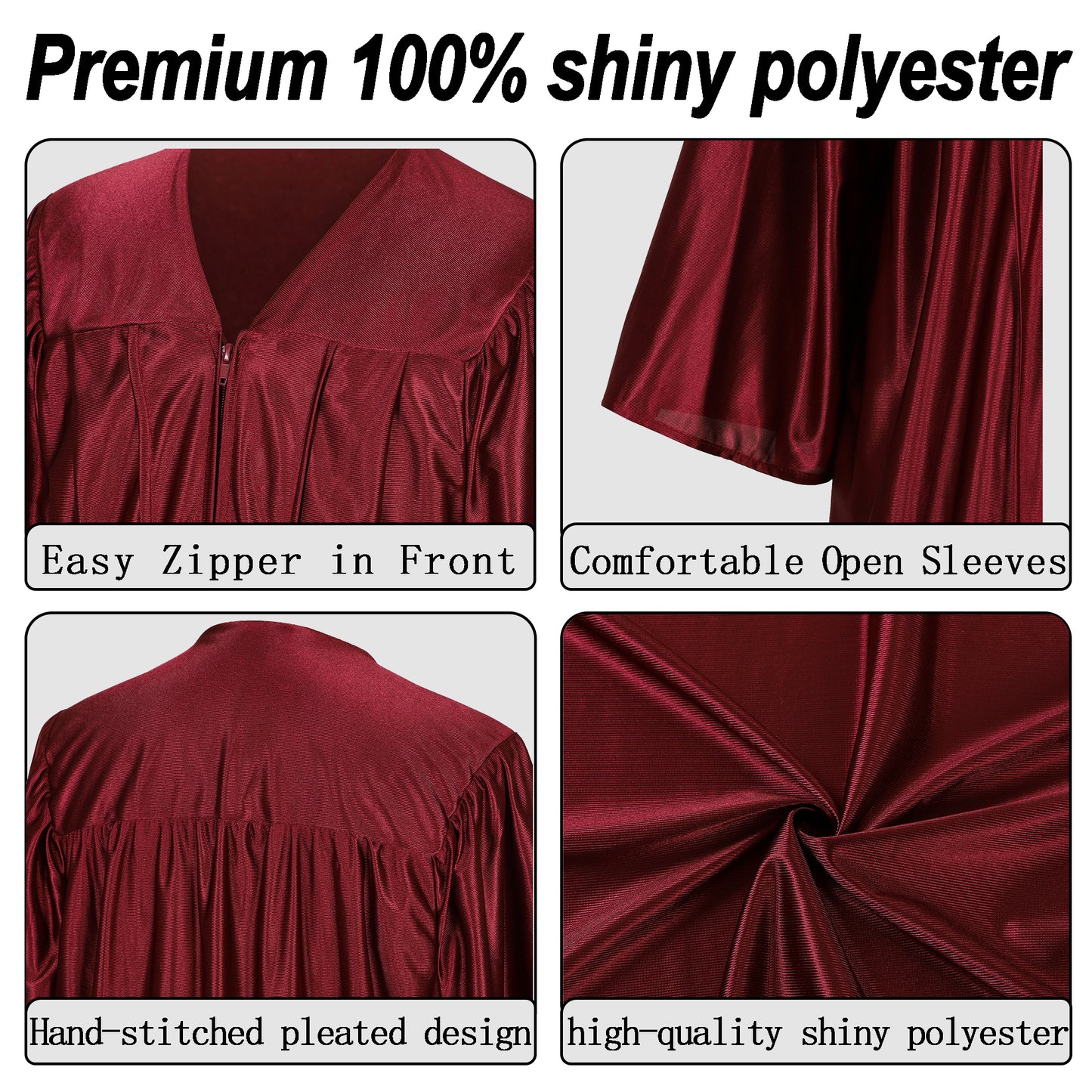 Newrara Graduation Adult/Teen Gown with Gold Stole & Cap Set