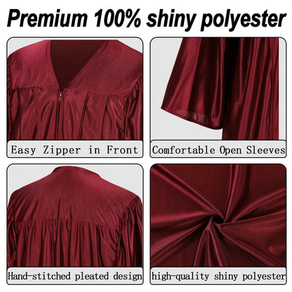 Newrara Graduation Adult/Teen Gown with Gold Stole & Cap Set