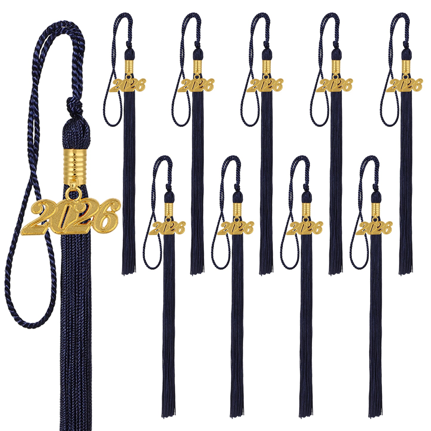 Newrara Graduation 10PCS tassel with gold 2026 year charm
