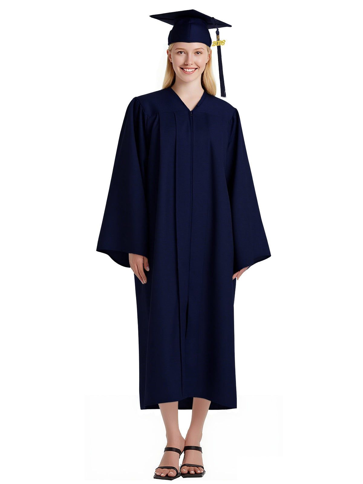 Newrara Matte Adult/Teen Unisex Graduation Gown and Cap set with Tassel