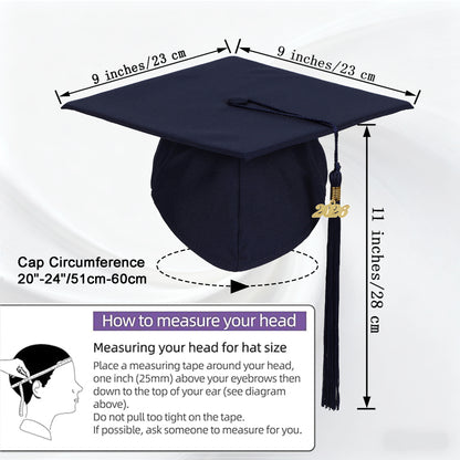 Newrara Unisex Adult/Teen Matte Graduation Cap with Tassel & Year Charm