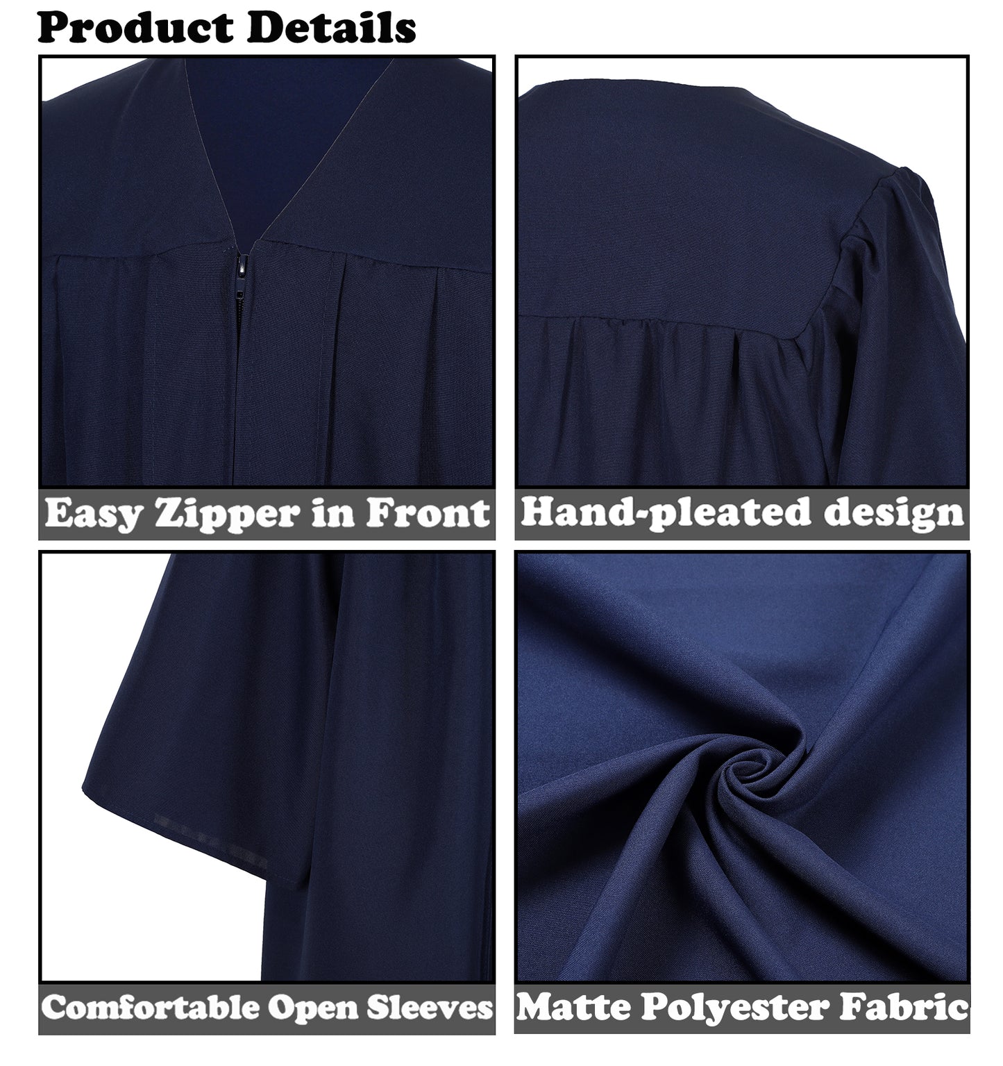 Newrara Matte Adult/Teen Unisex Graduation Gown and Cap set with Tassel