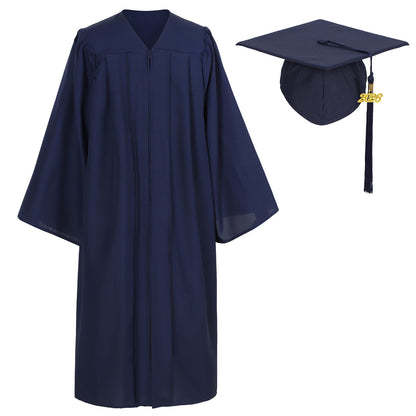 Newrara Matte Adult/Teen Unisex Graduation Gown and Cap set with Tassel