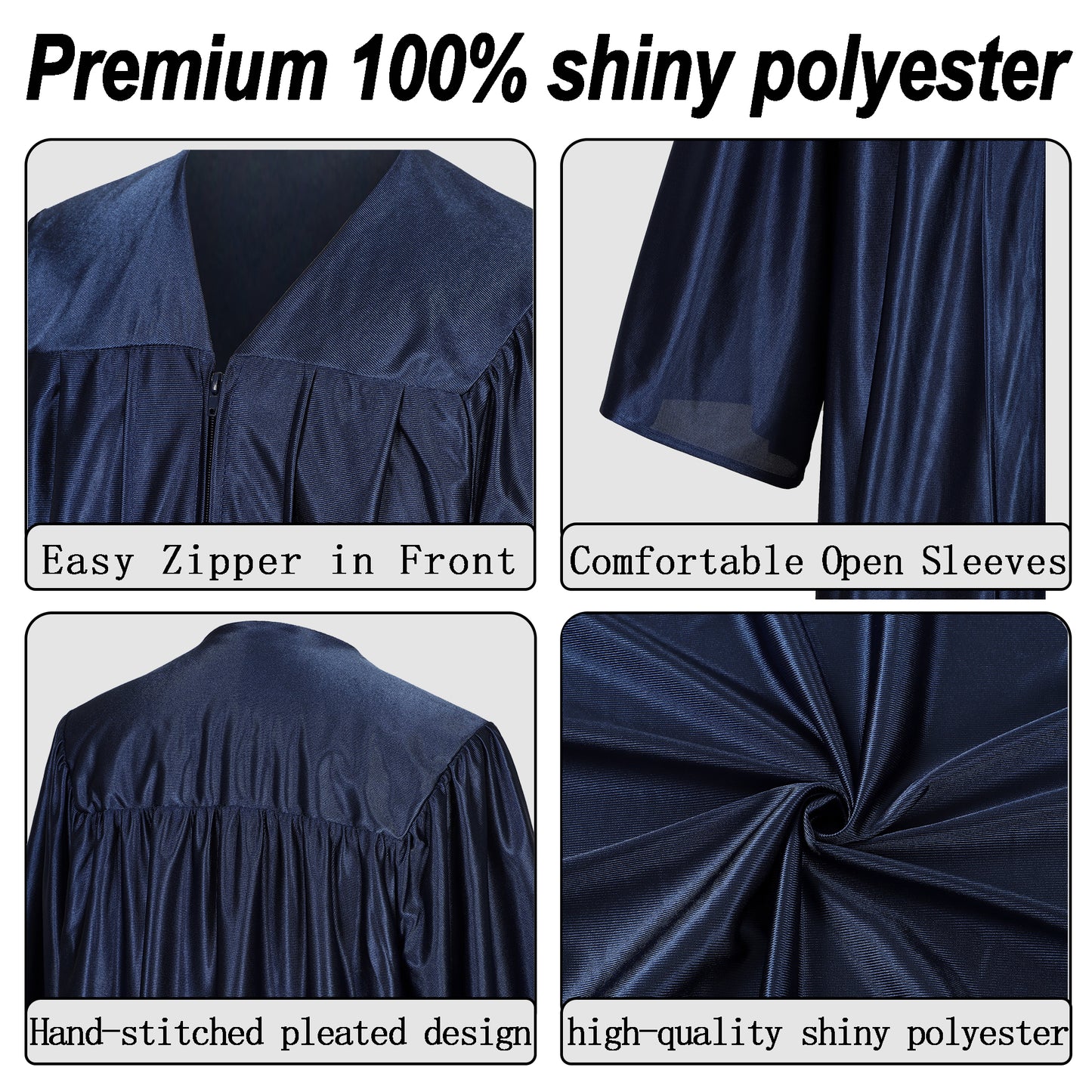 Newrara Graduation Adult/Teen Gown with Gold Stole & Cap Set