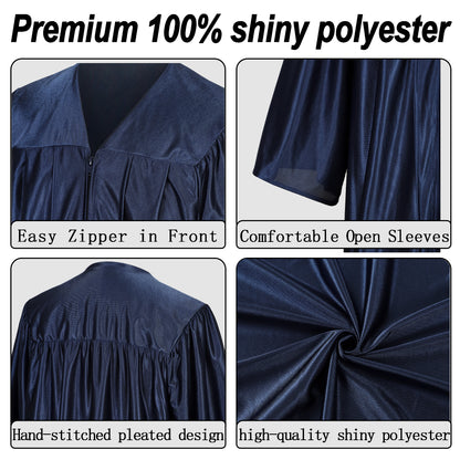 Newrara Graduation Adult/Teen Gown with Gold Stole & Cap Set