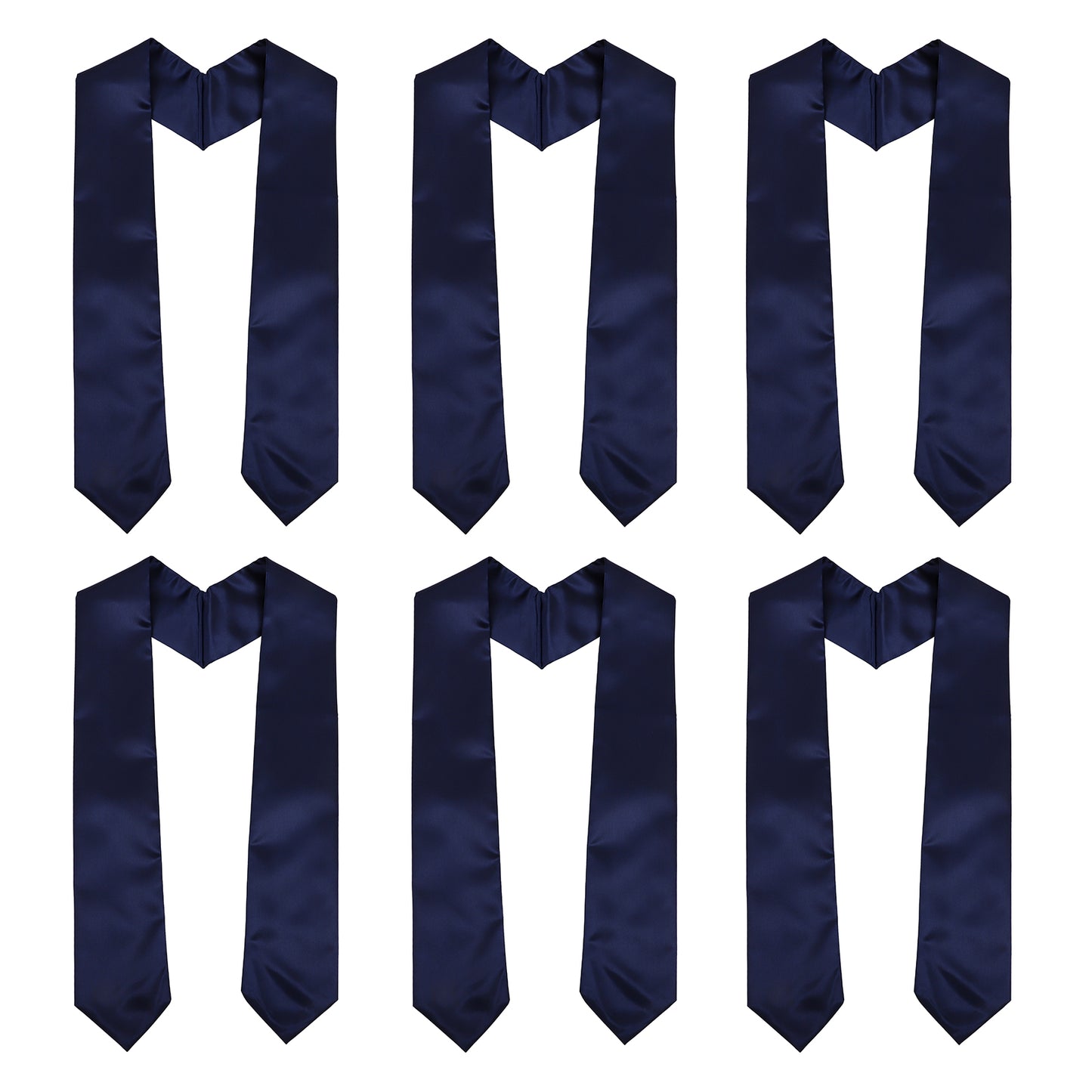 Newrara 6-pieces Unisex Adults Plain Graduation Stoles 60''/72''