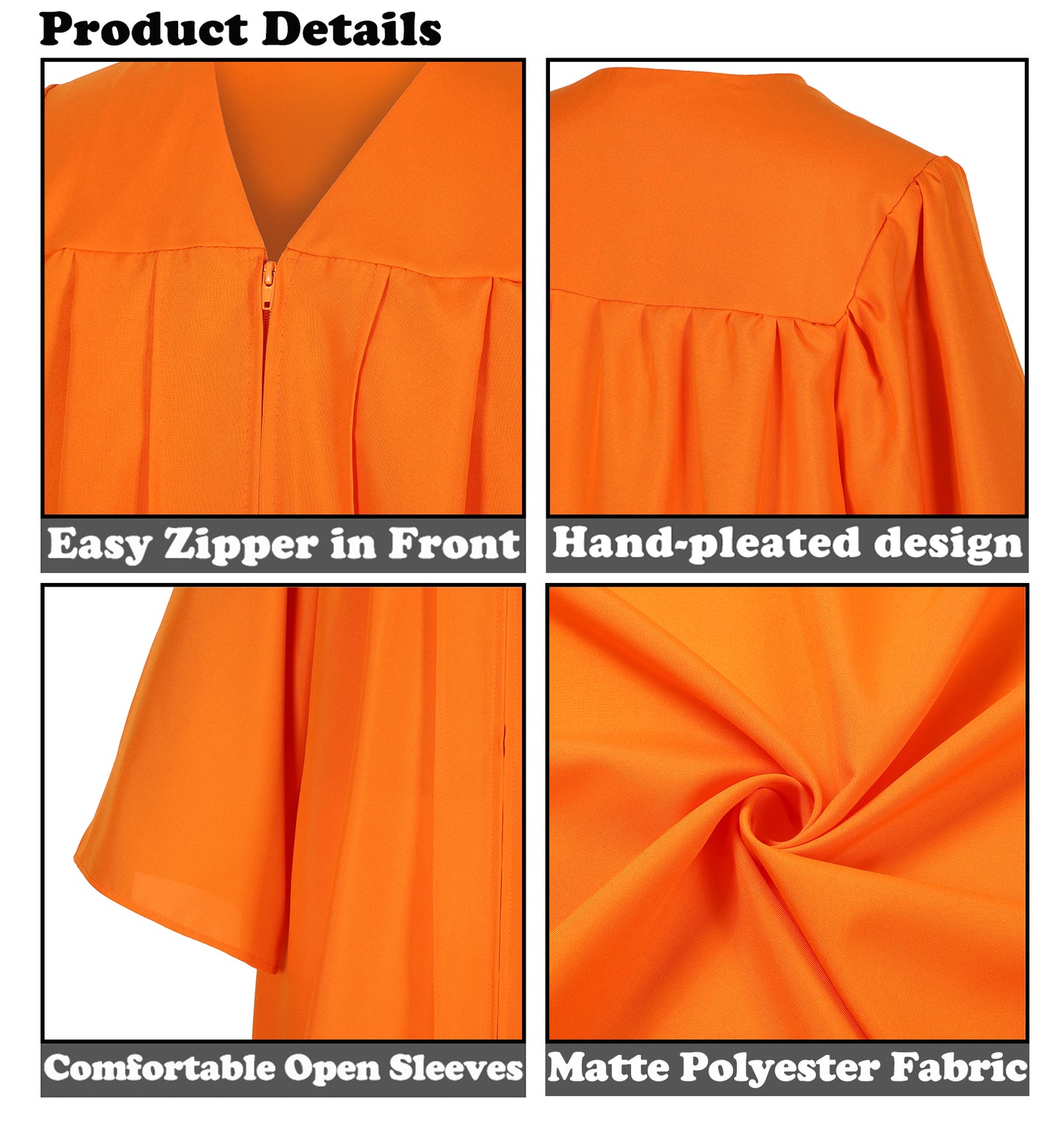 Newrara Matte Adult/Teen Unisex Graduation Gown and Cap set with Tassel