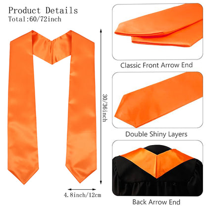 Newrara Plain Graduation Stoles for Adults 60''/72''