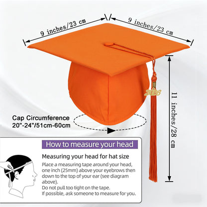 Newrara Unisex Adult/Teen Matte Graduation Cap with Tassel & Year Charm