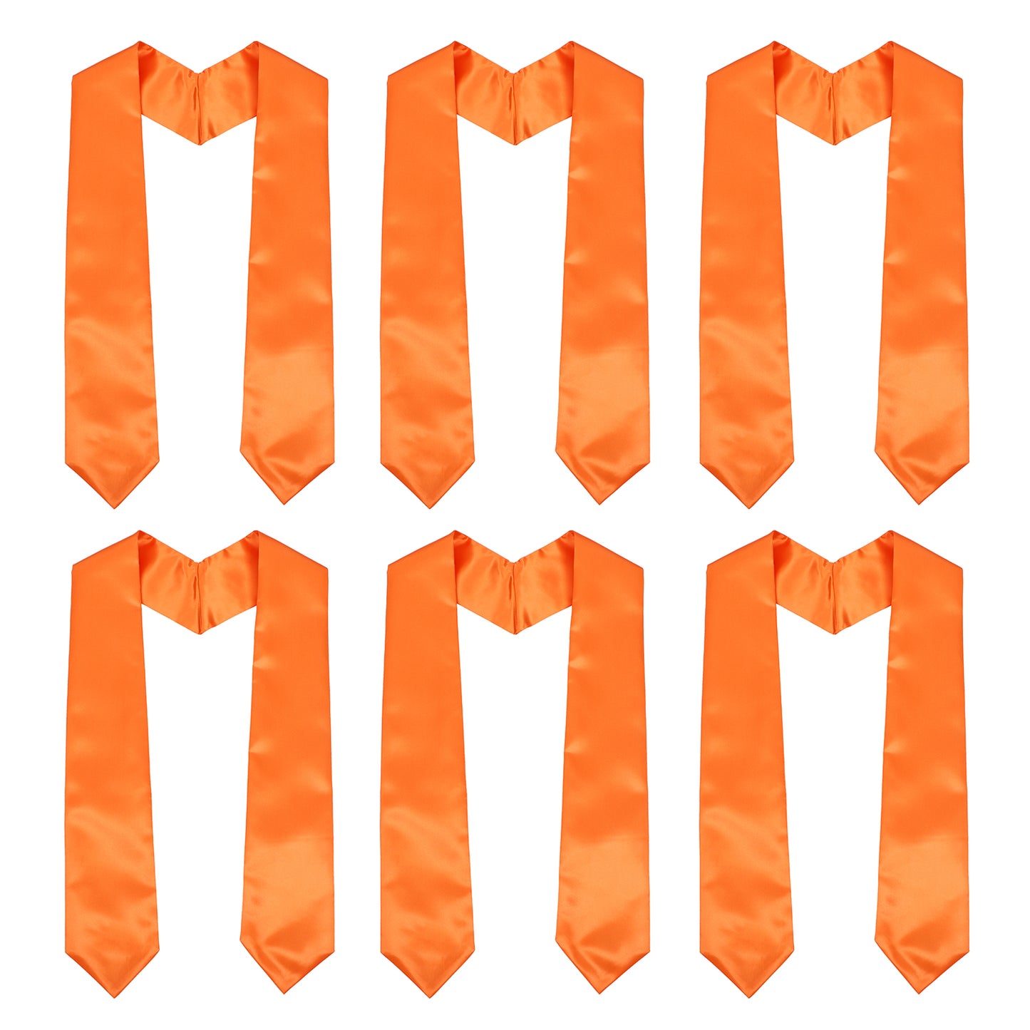 Newrara 6-pieces Unisex Adults Plain Graduation Stoles 60''/72''