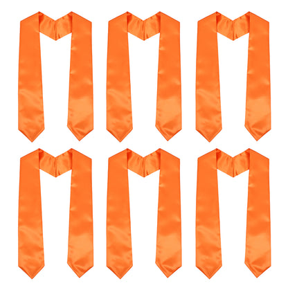 Newrara 6-pieces Unisex Adults Plain Graduation Stoles 60''/72''