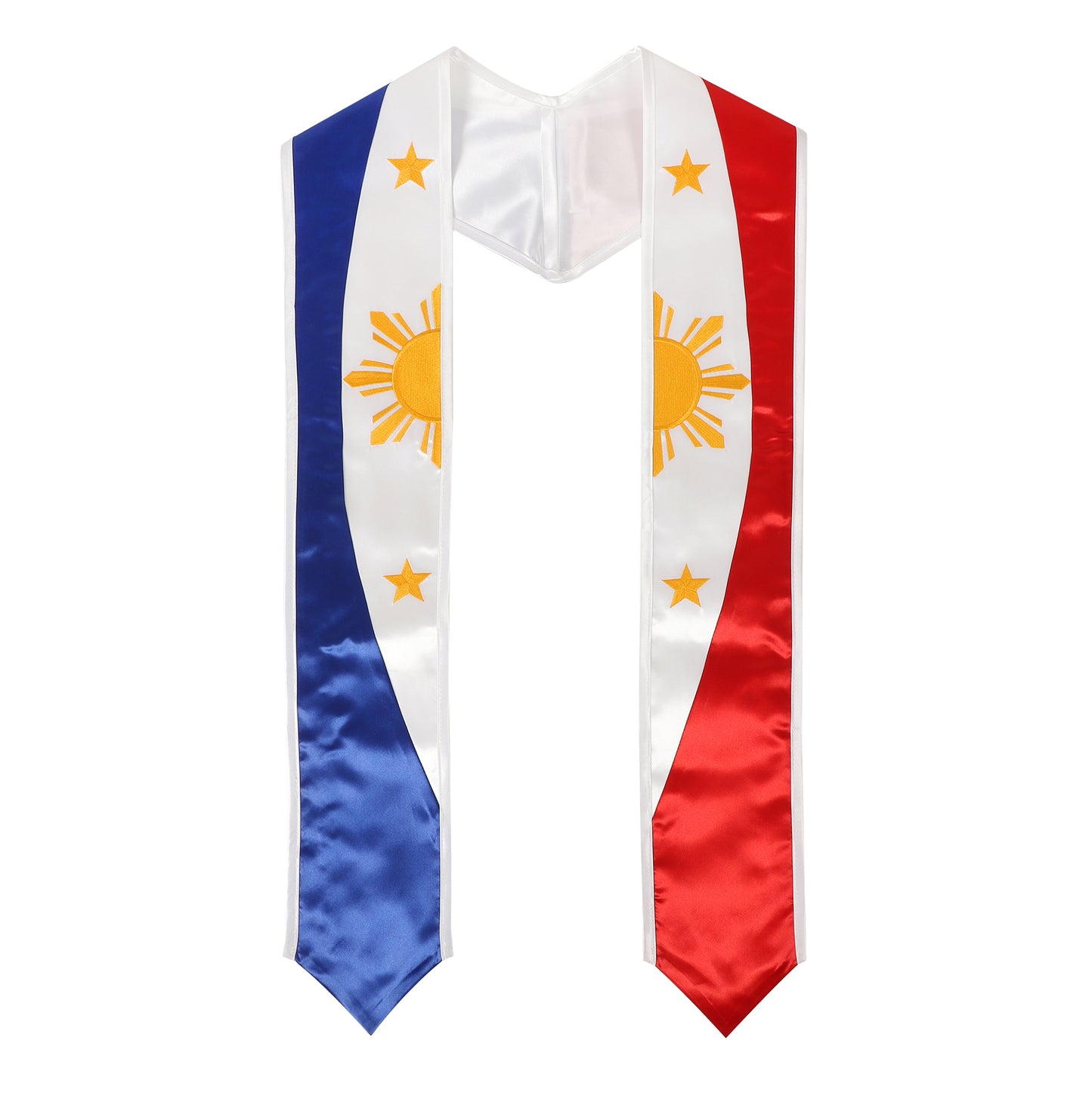 Newrara Unisex National Flag Graduation Stole Embroidery Sash 72''