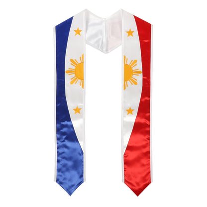 Newrara Unisex National Flag Graduation Stole Embroidery Sash 72''