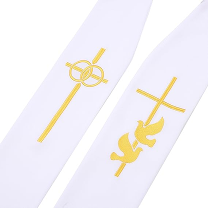 Newrara Pastor Stole with Embroidered Cross for Clergy 94''/98''