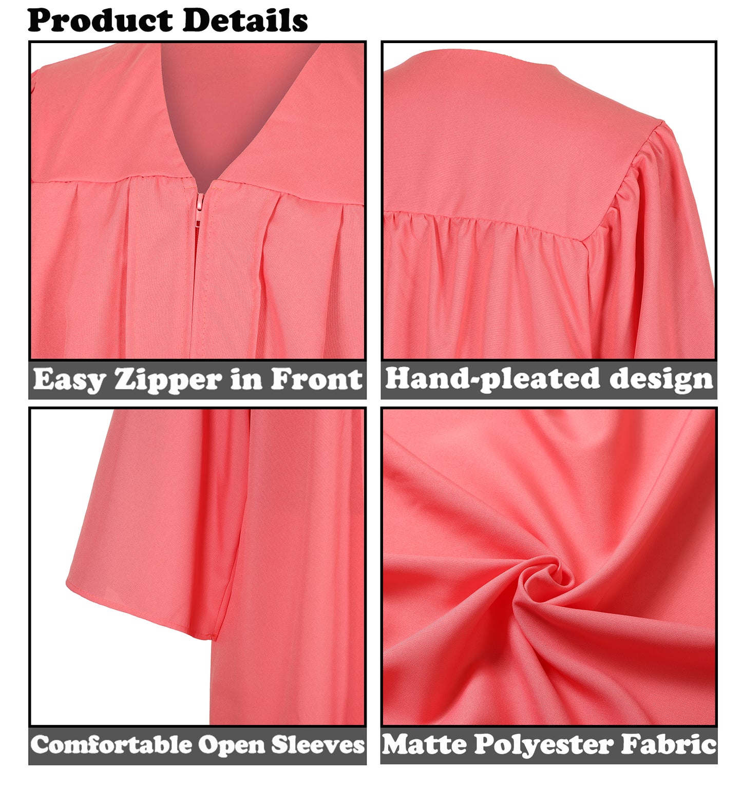 Newrara Matte Adult/Teen Unisex Graduation Gown and Cap set with Tassel