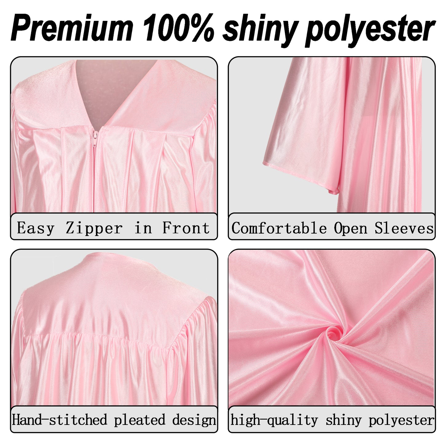 Newrara Graduation Adult/Teen Gown with Gold Stole & Cap Set