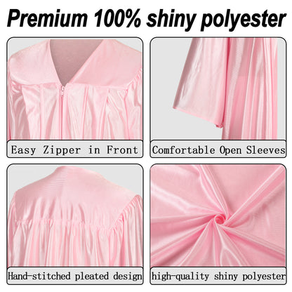 Newrara Graduation Adult/Teen Gown with Gold Stole & Cap Set