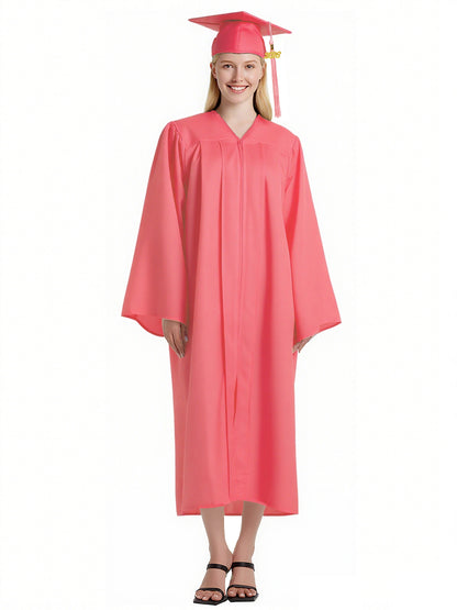 Newrara Matte Adult/Teen Unisex Graduation Gown and Cap set with Tassel