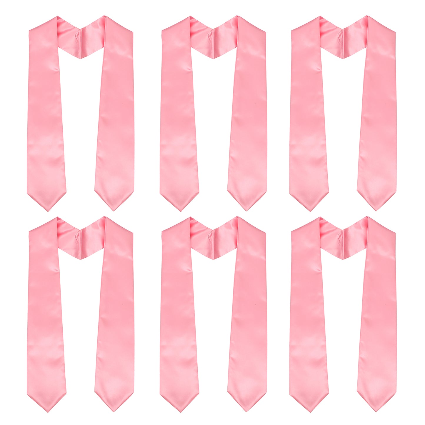 Newrara 6-pieces Unisex Adults Plain Graduation Stoles 60''/72''