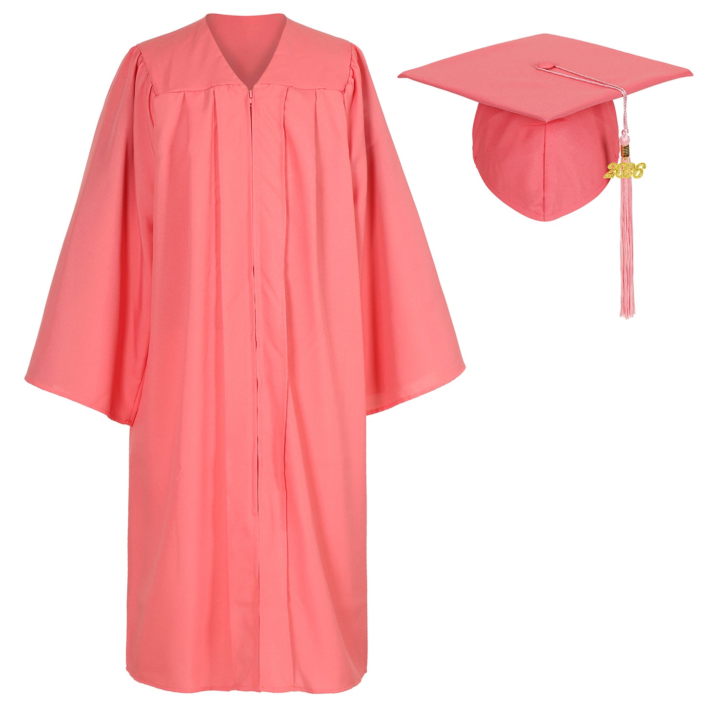 Newrara Matte Adult/Teen Unisex Graduation Gown and Cap set with Tassel