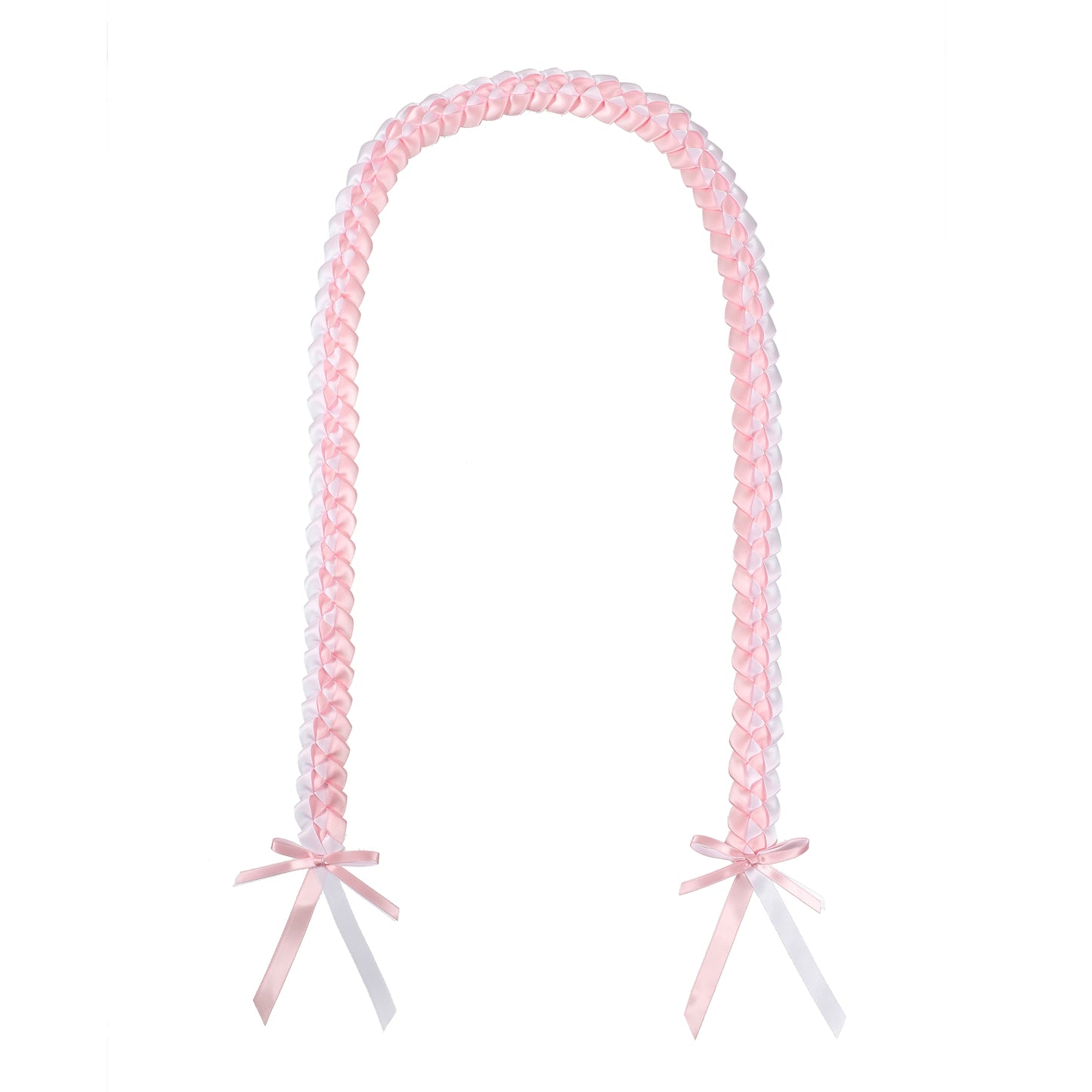 Elegant graduand wearing ribbon lei for high school commencement