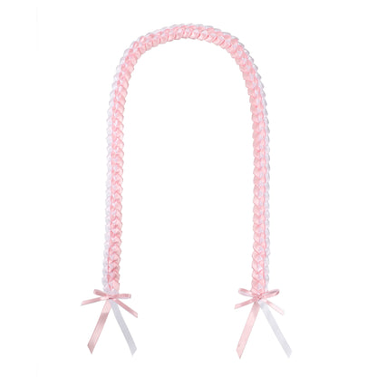 Elegant graduand wearing ribbon lei for high school commencement