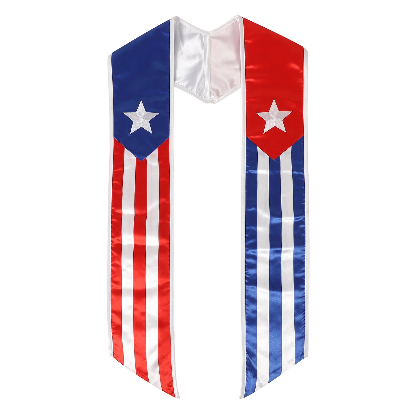 Newrara Unisex National Flag Graduation Stole Embroidery Sash 72''