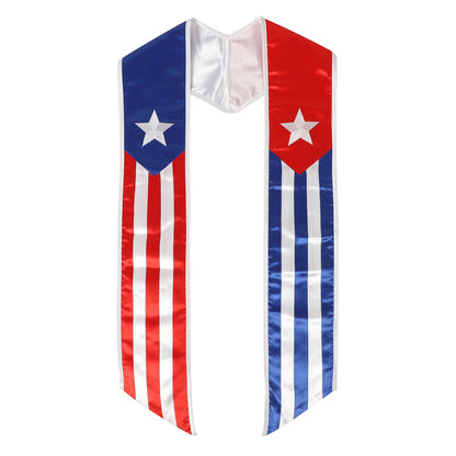 Newrara Unisex National Flag Graduation Stole Embroidery Sash 72''