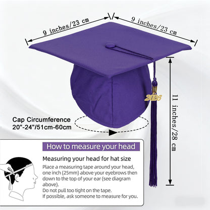 Newrara Unisex Adult/Teen Matte Graduation Cap with Tassel & Year Charm