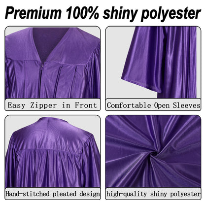 Newrara Graduation Adult/Teen Gown with Gold Stole & Cap Set