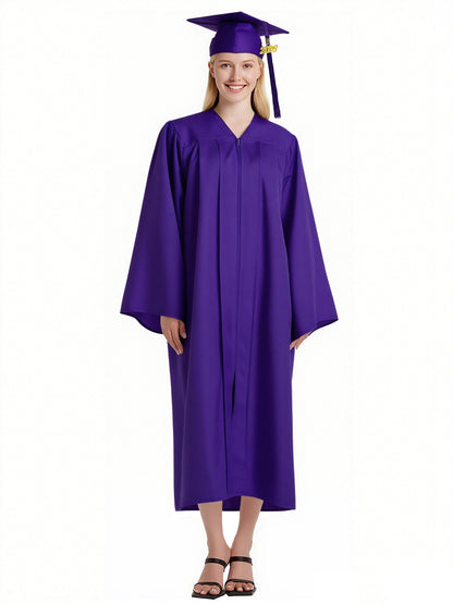 Newrara Matte Adult/Teen Unisex Graduation Gown and Cap set with Tassel