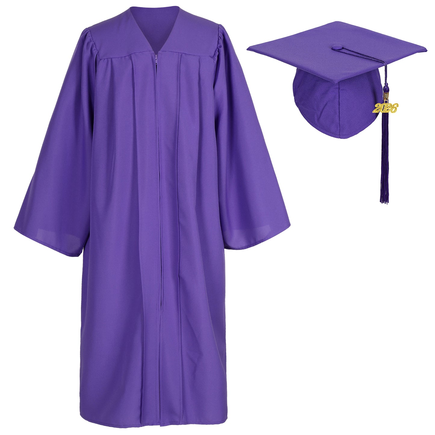Newrara Matte Adult/Teen Unisex Graduation Gown and Cap set with Tassel