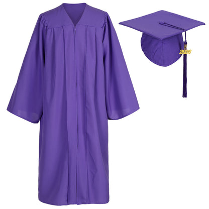 Newrara Matte Adult/Teen Unisex Graduation Gown and Cap set with Tassel