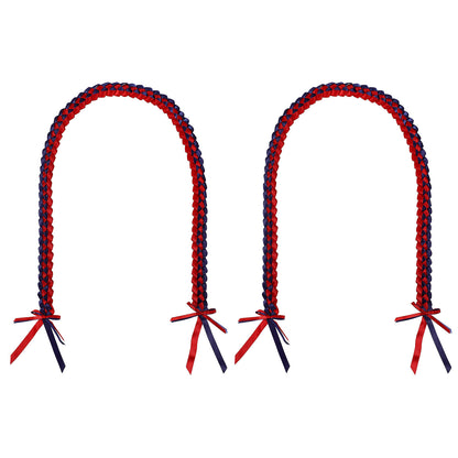 Graduation lei worn over gown for ceremony celebration