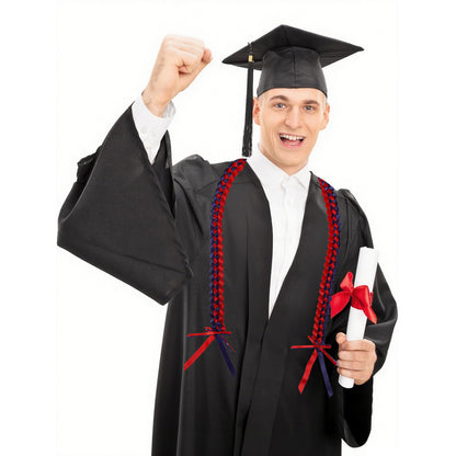 Handcrafted graduation lei with layered ribbon design