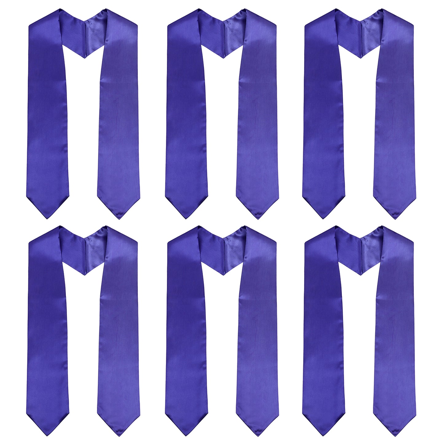 Newrara 6-pieces Unisex Adults Plain Graduation Stoles 60''/72''