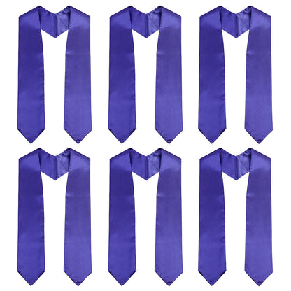 Newrara 6-pieces Unisex Adults Plain Graduation Stoles 60''/72''