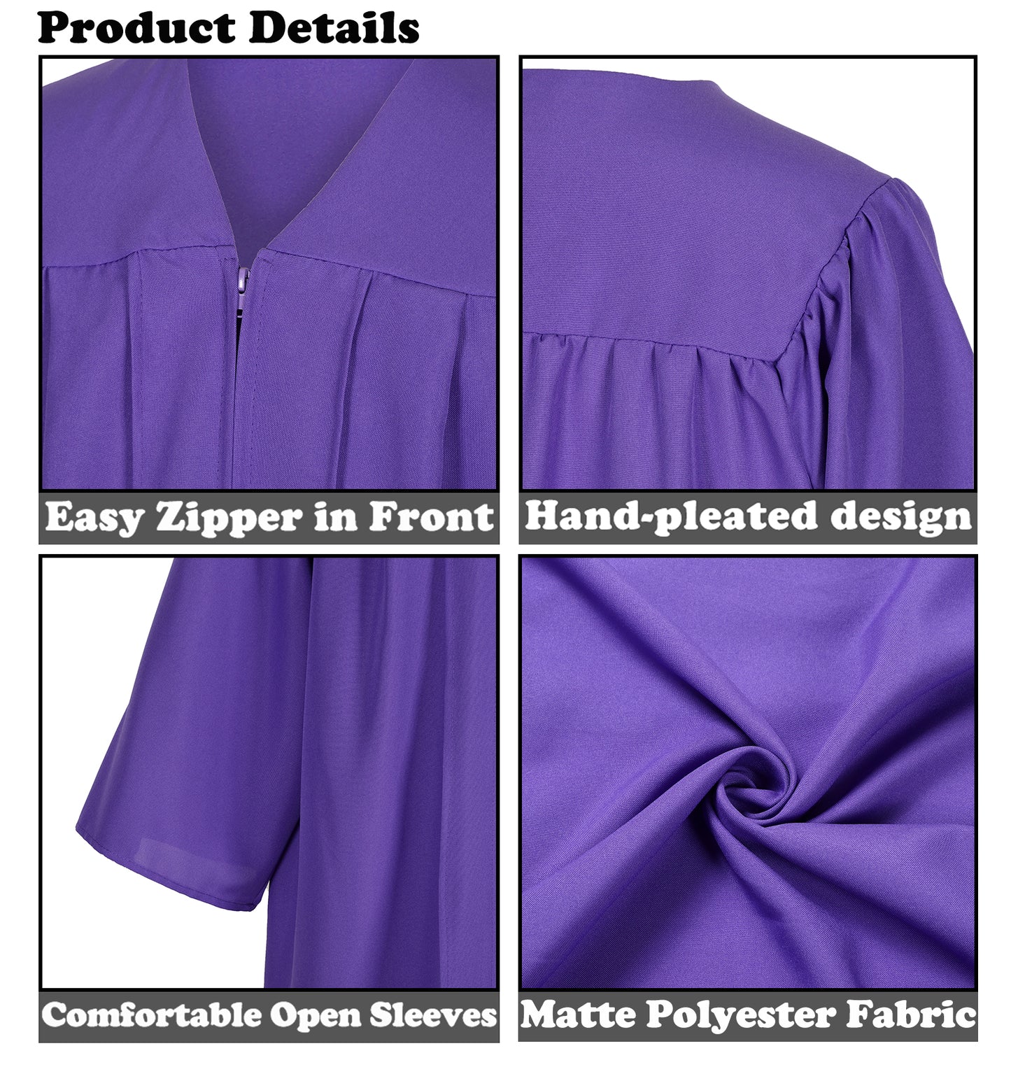 Newrara Matte Adult/Teen Unisex Graduation Gown and Cap set with Tassel