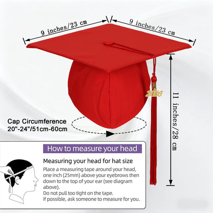 Newrara Unisex Adult/Teen Matte Graduation Cap with Tassel & Year Charm