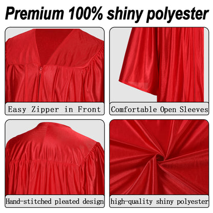 Newrara Graduation Adult/Teen Gown with Gold Stole & Cap Set