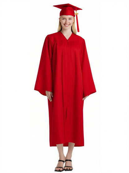 Newrara Matte Adult/Teen Unisex Graduation Gown and Cap set with Tassel