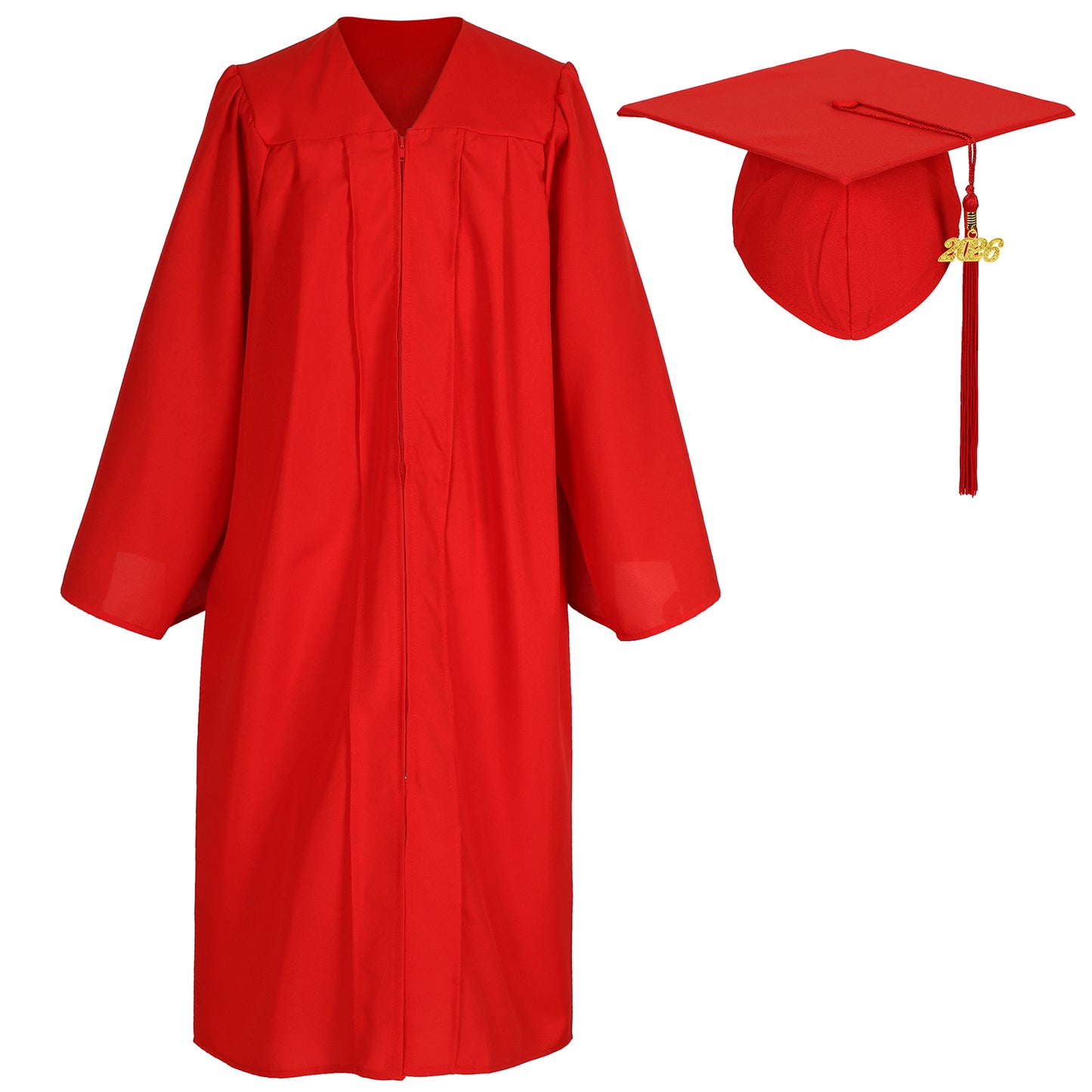 Newrara Matte Adult/Teen Unisex Graduation Gown and Cap set with Tassel