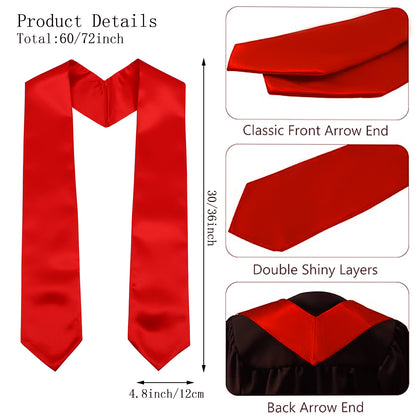 Newrara 6-pieces Unisex Adults Plain Graduation Stoles 60''/72''