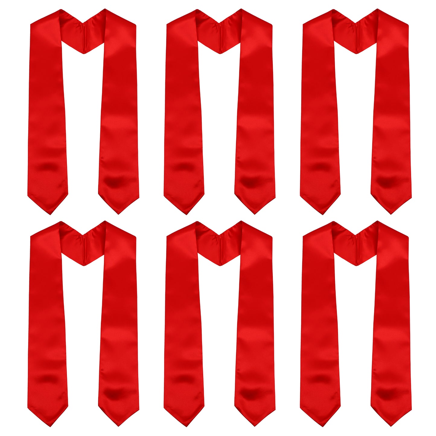 Newrara 6-pieces Unisex Adults Plain Graduation Stoles 60''/72''